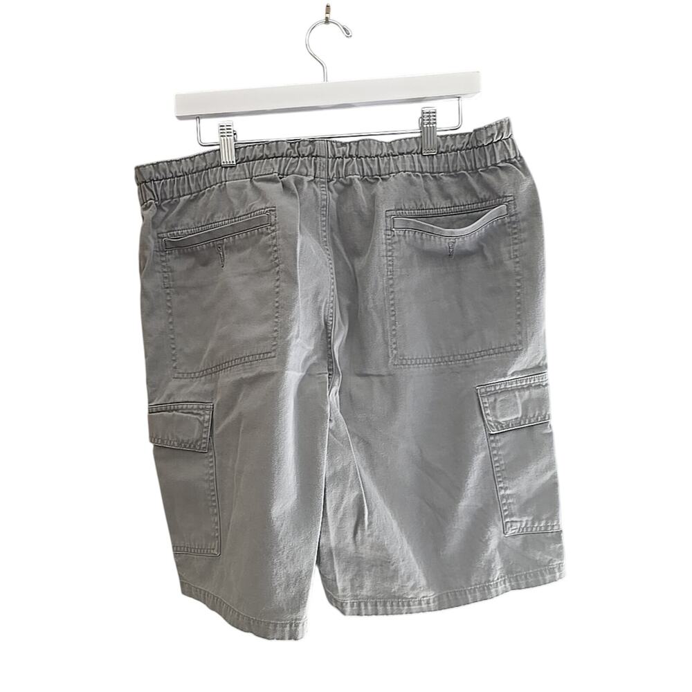 Eddie Bauer Gray Chino Preppy Baggy Dad‎ Outdoor Cargo Shorts Men's Size Large - Picture 2 of 4